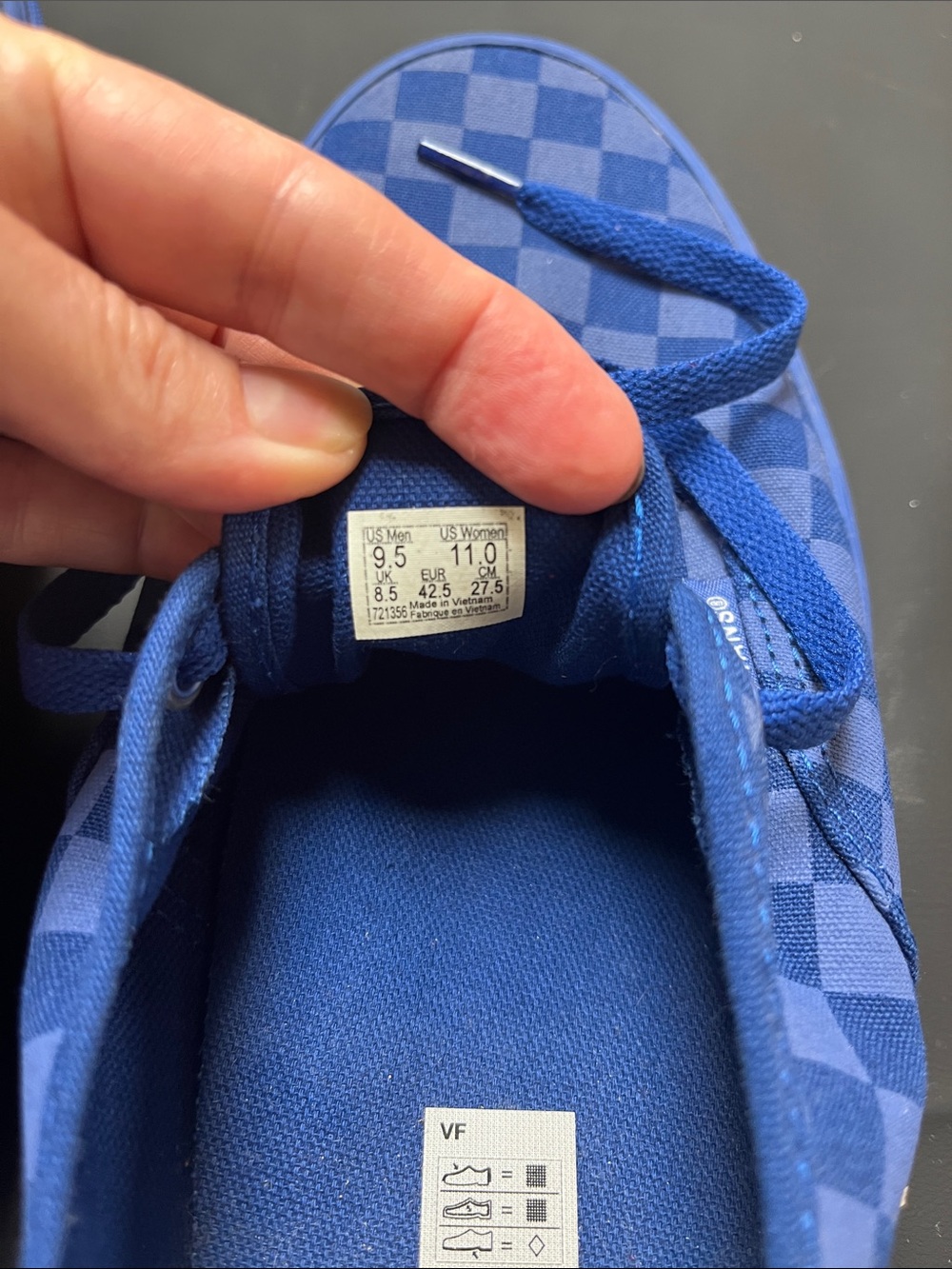 Vans Blue Checkerboard Low-Top Sneakers - Picture 2 of 2